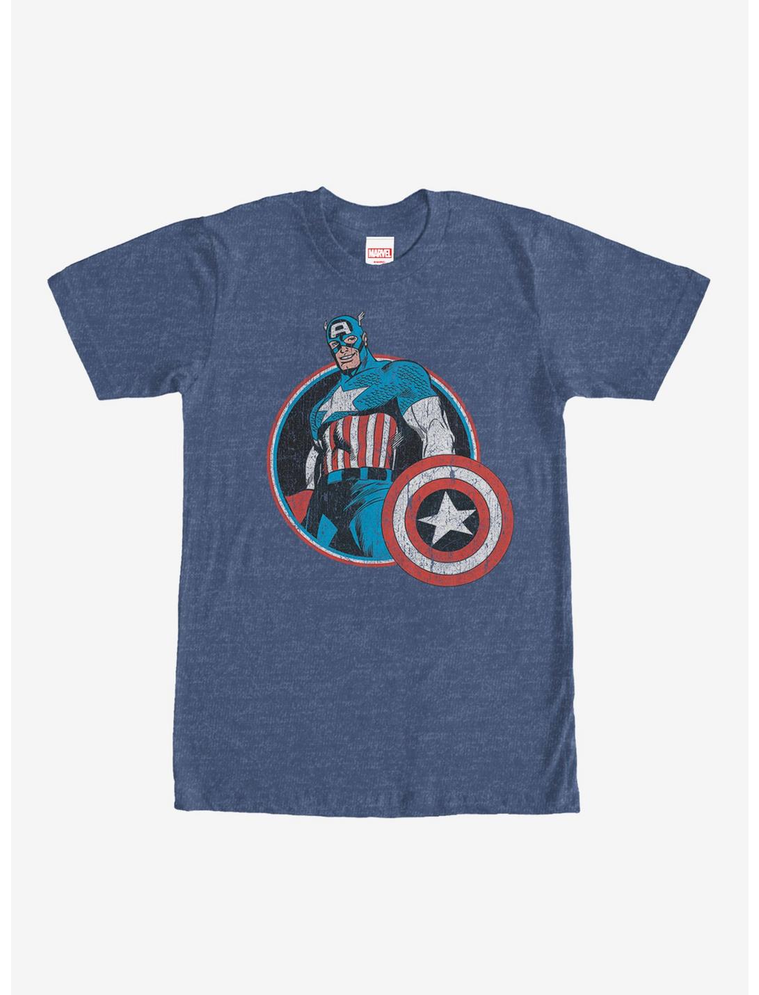 Marvel Captain America Hero T-Shirt, NAVY HTR, hi-res