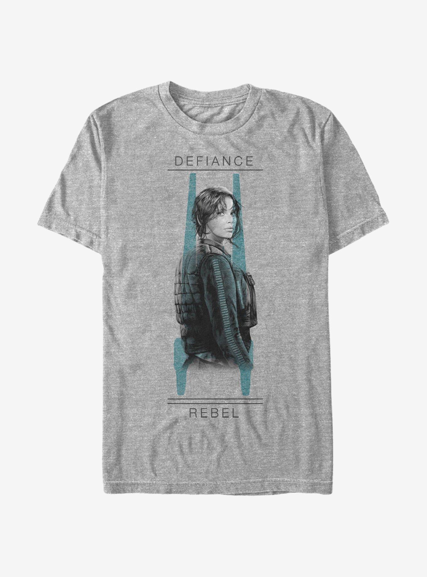 Star Wars Jyn Defiance U-Wing Stance T-Shirt, ATH HTR, hi-res