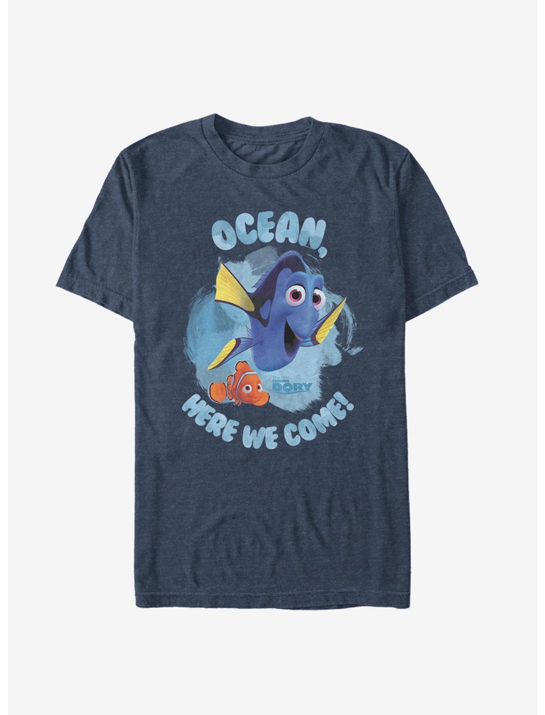 Disney Pixar Finding Dory Ocean Here We Come T-Shirt, NAVY HTR, hi-res
