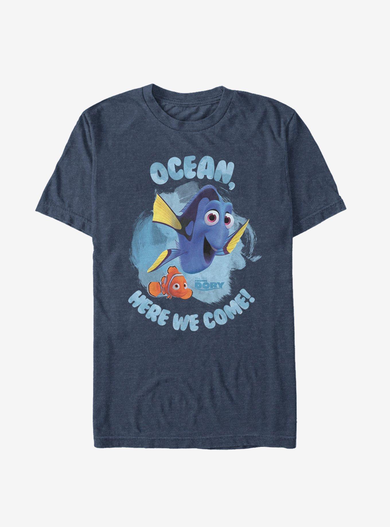 Disney Pixar Finding Dory Ocean Here We Come T-Shirt, NAVY HTR, hi-res