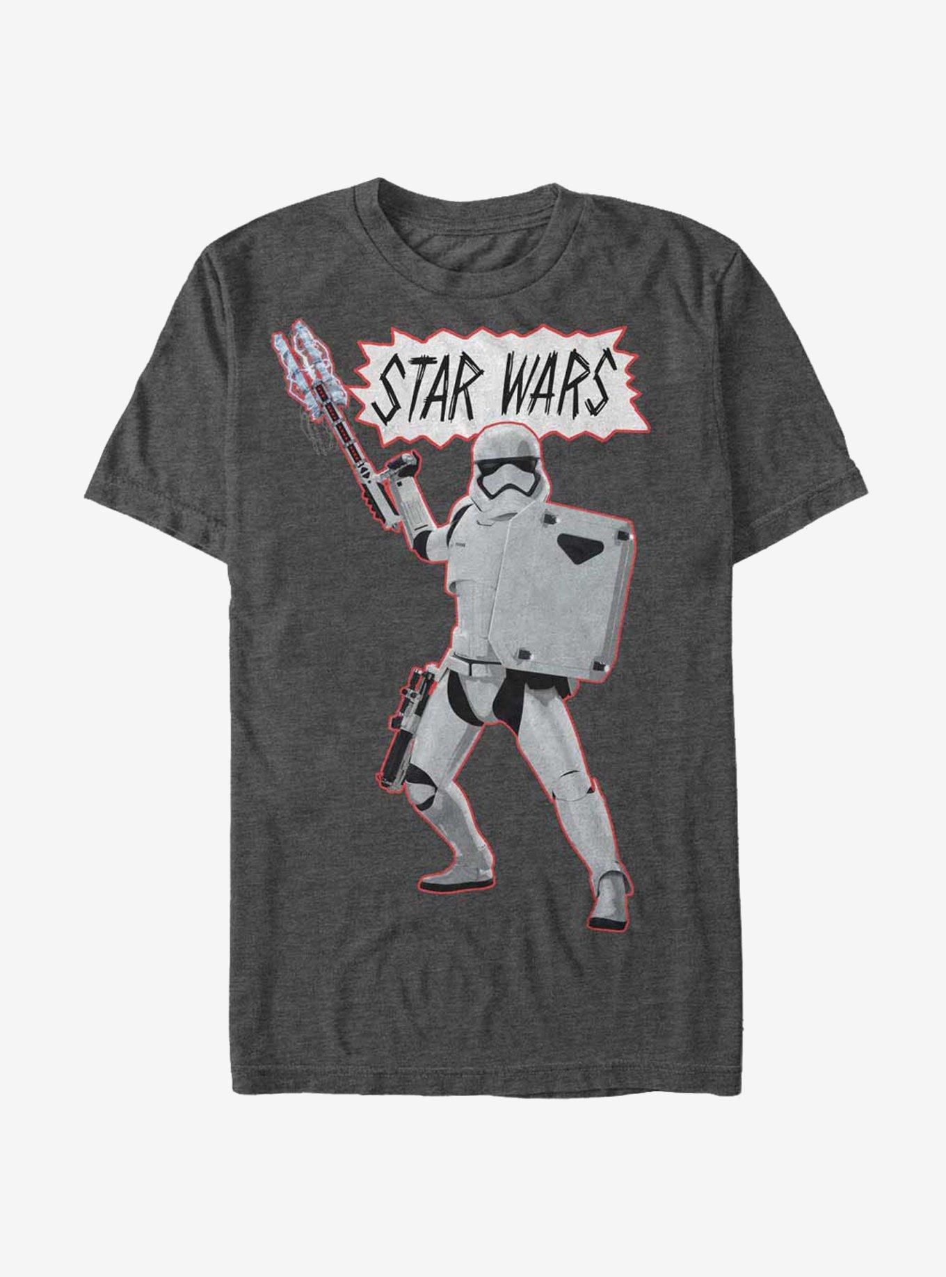 Star Wars Stormtrooper Attack T-Shirt, CHAR HTR, hi-res