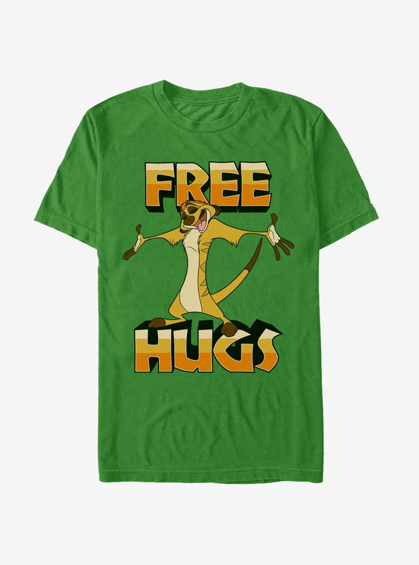 Lion King Timon Free Hugs T-Shirt, KELLY, hi-res