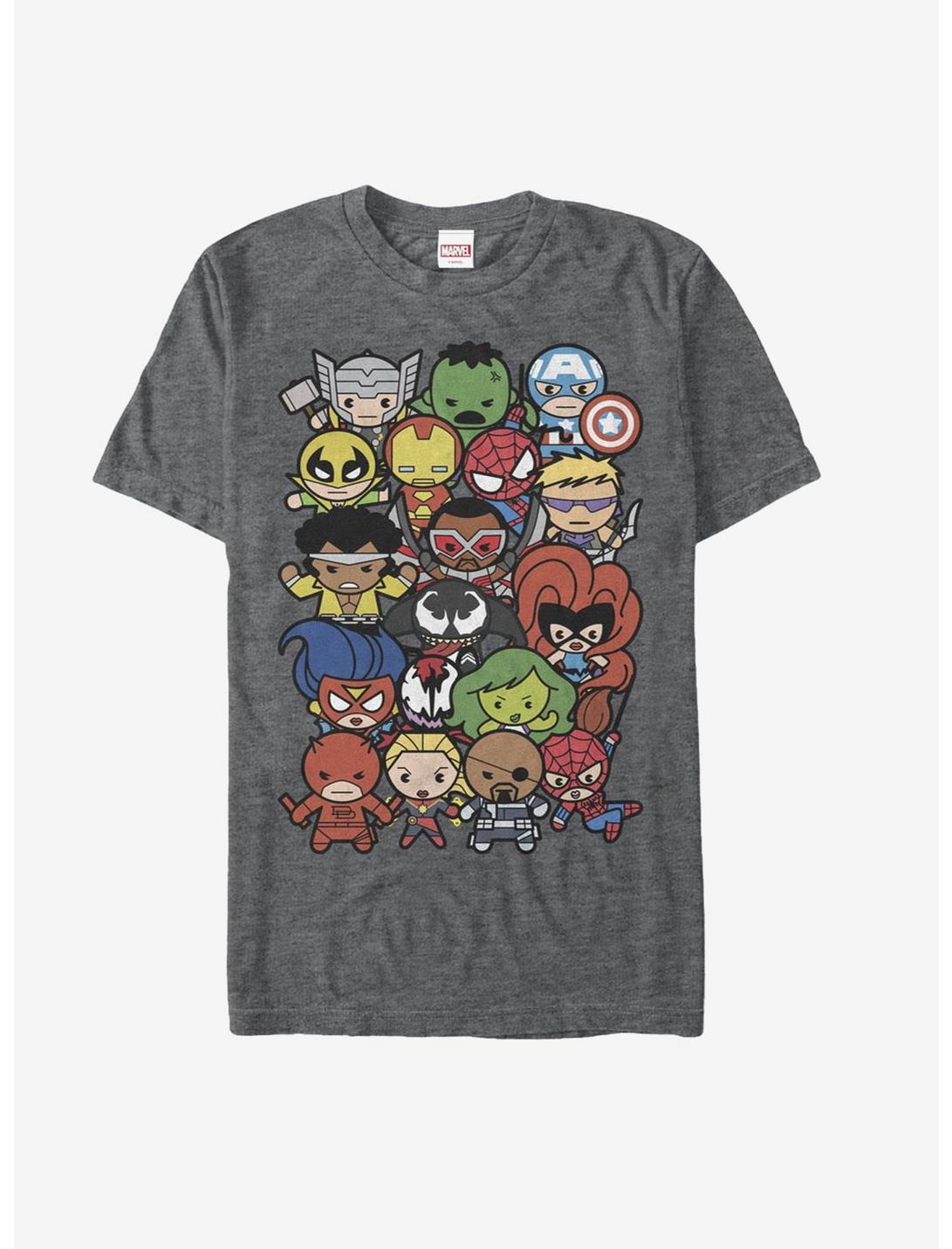 Marvel Kawaii Hero Shot T-Shirt, CHAR HTR, hi-res