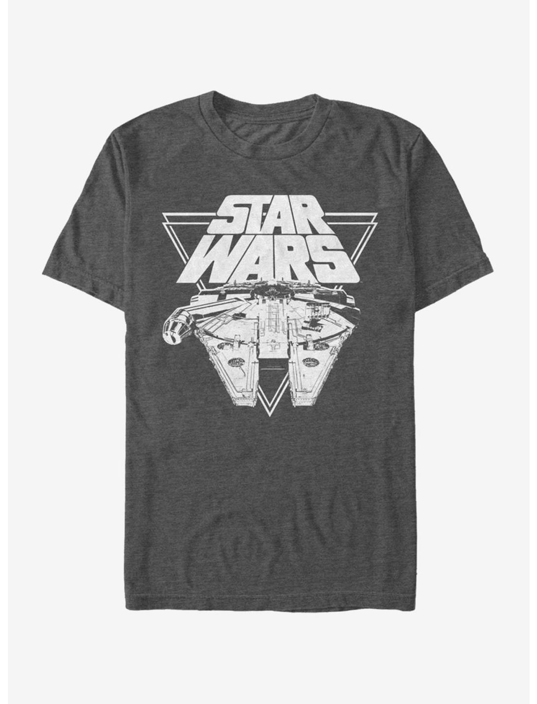 Star Wars Millennium Falcon Triangle T-Shirt, CHAR HTR, hi-res