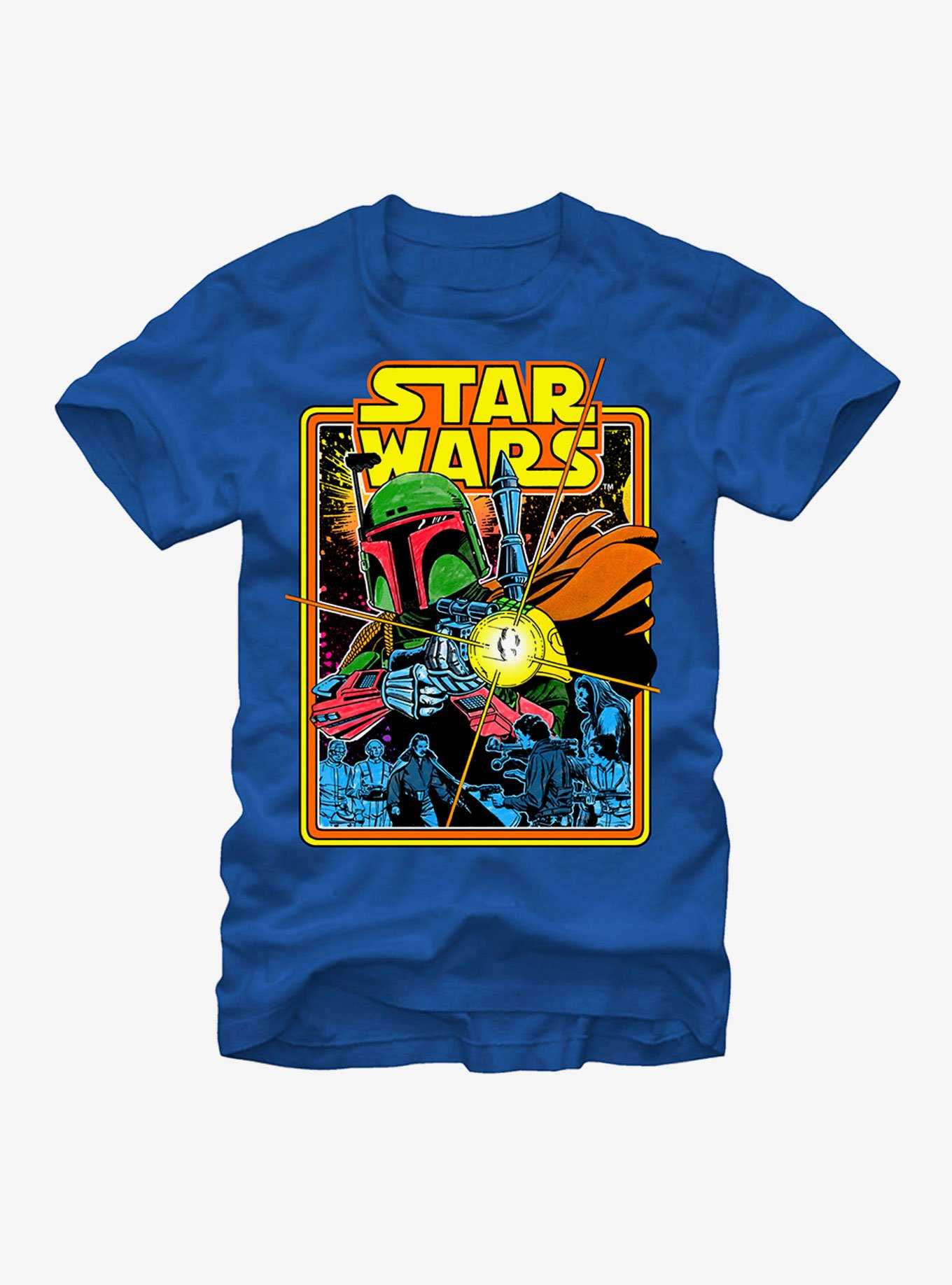 Star Wars Episode V The Empire Strikes Back Boba Fett Fires Poster T-Shirt, , hi-res