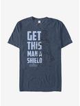 Marvel Avengers: Infinity War Get Captain Shield Text T-Shirt, NAVY HTR, hi-res