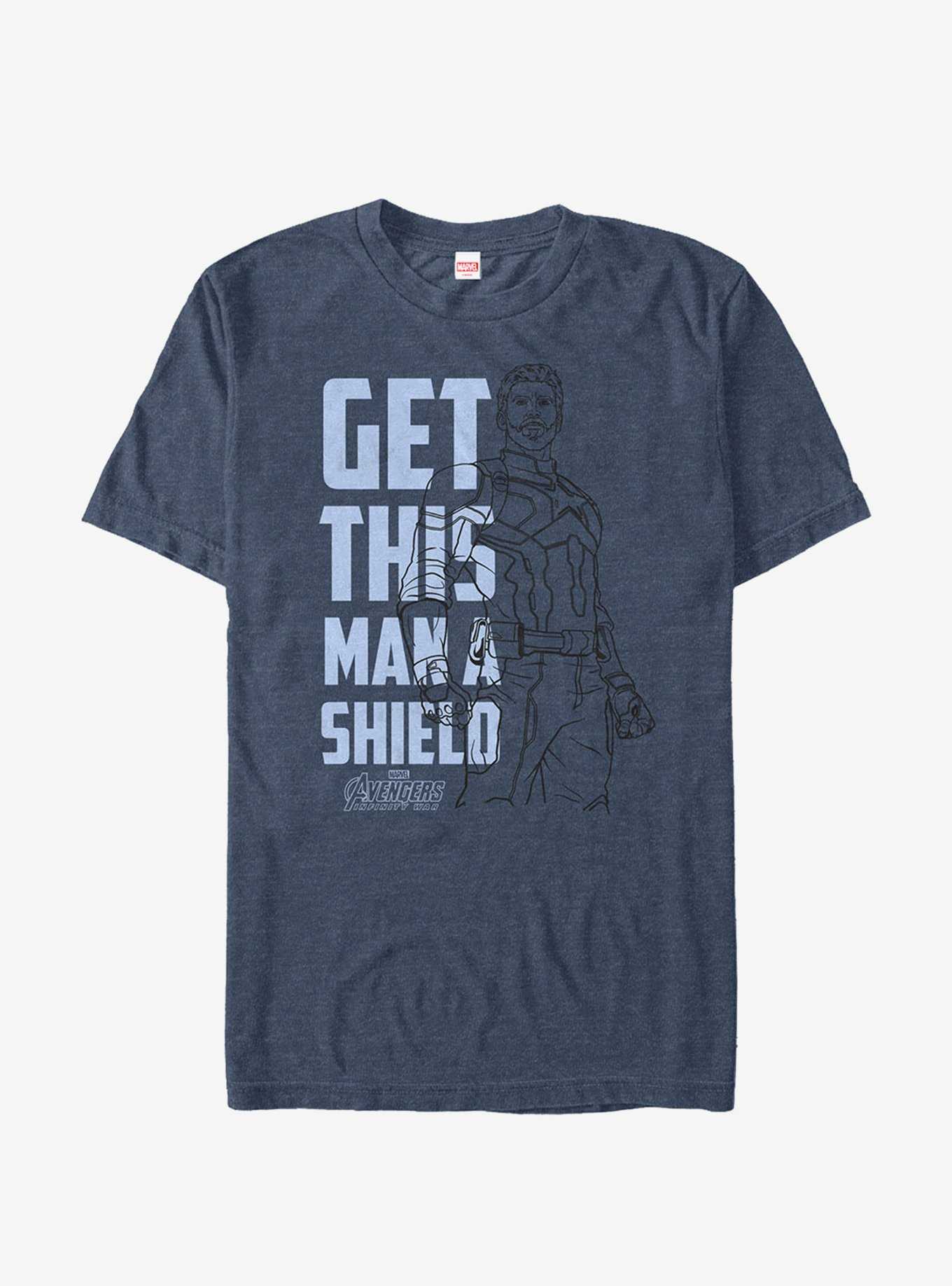 Marvel Avengers: Infinity War Get Captain Shield Text T-Shirt, , hi-res