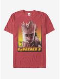 Marvel Guardians of the Galaxy Groot Stoic  T-Shirt, RED HTR, hi-res
