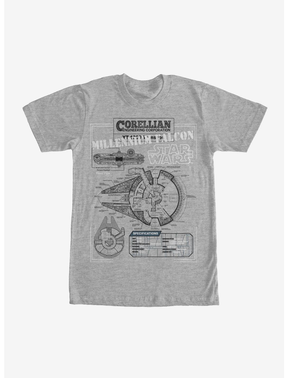 Star Wars Millennium Falcon Details T-Shirt, ATH HTR, hi-res