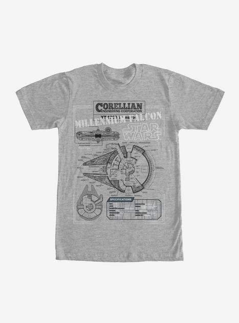 Star Wars Millennium Falcon Details T-Shirt - BLACK | Hot Topic