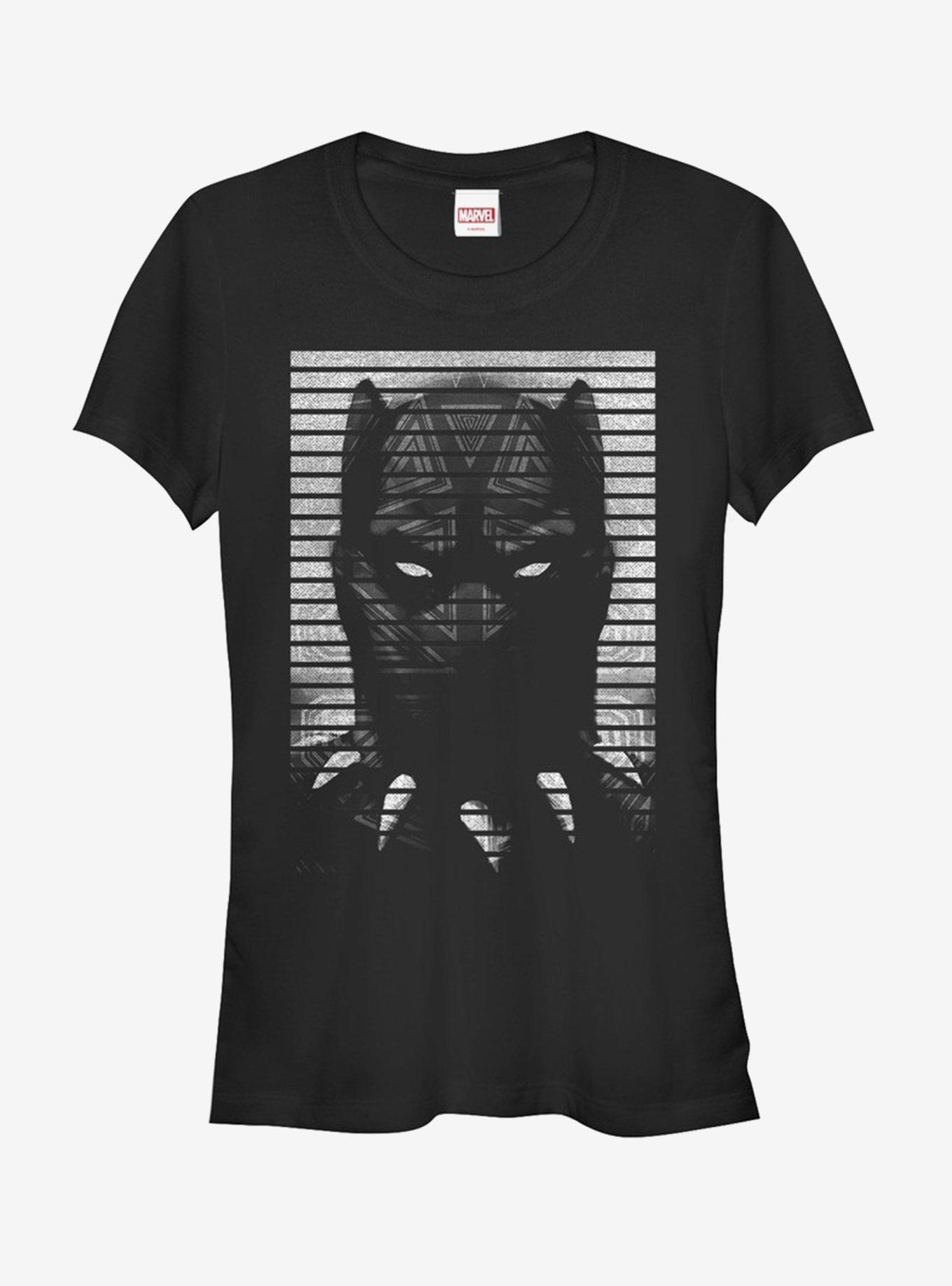 Marvel Black Panther Striped Profile Girls T-Shirt, BLACK, hi-res