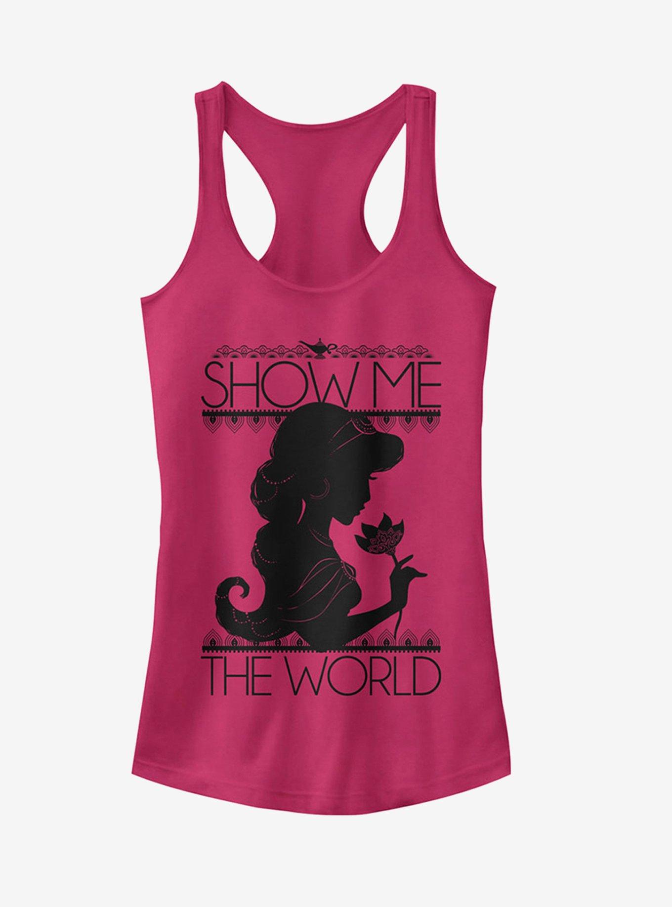 Disney Aladdin Jasmine Show Me The World Girls Tank Top, RASPBERRY, hi-res