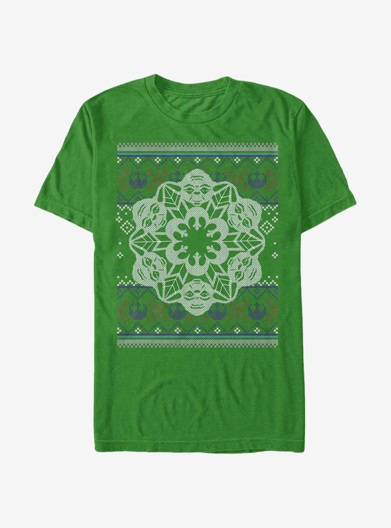 Star Wars Christmas Yoda Snowflake T-Shirt, KELLY, hi-res