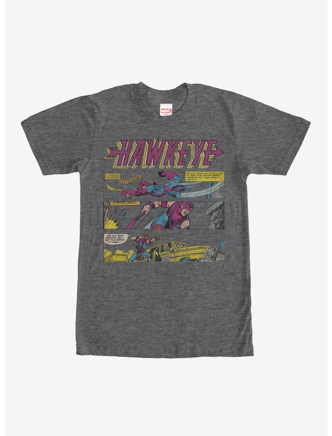 Marvel Hawkeye Comic Book Panels T-Shirt, CHAR HTR, hi-res