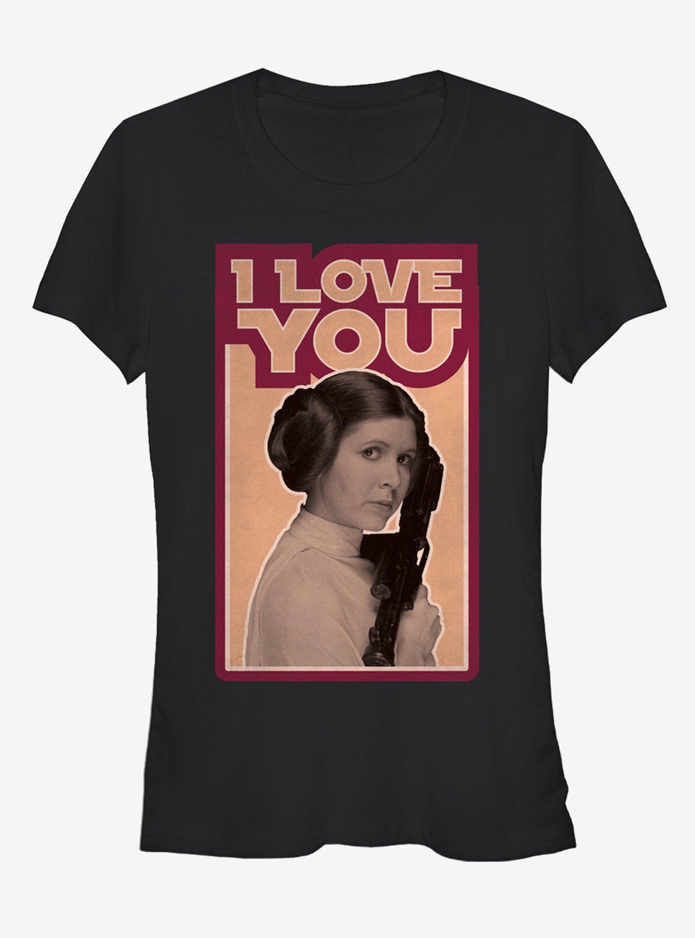 Star Wars Princess Leia Quote I Love You Girls T-Shirt, BLACK, hi-res