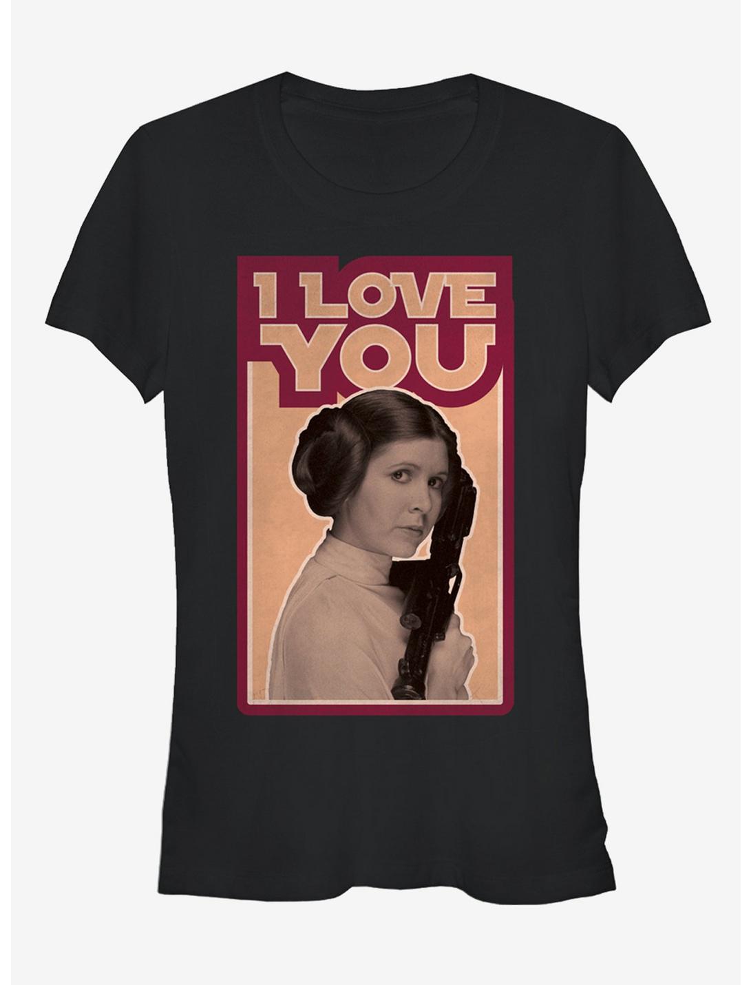 Star Wars Princess Leia Quote I Love You Girls T-Shirt, BLACK, hi-res