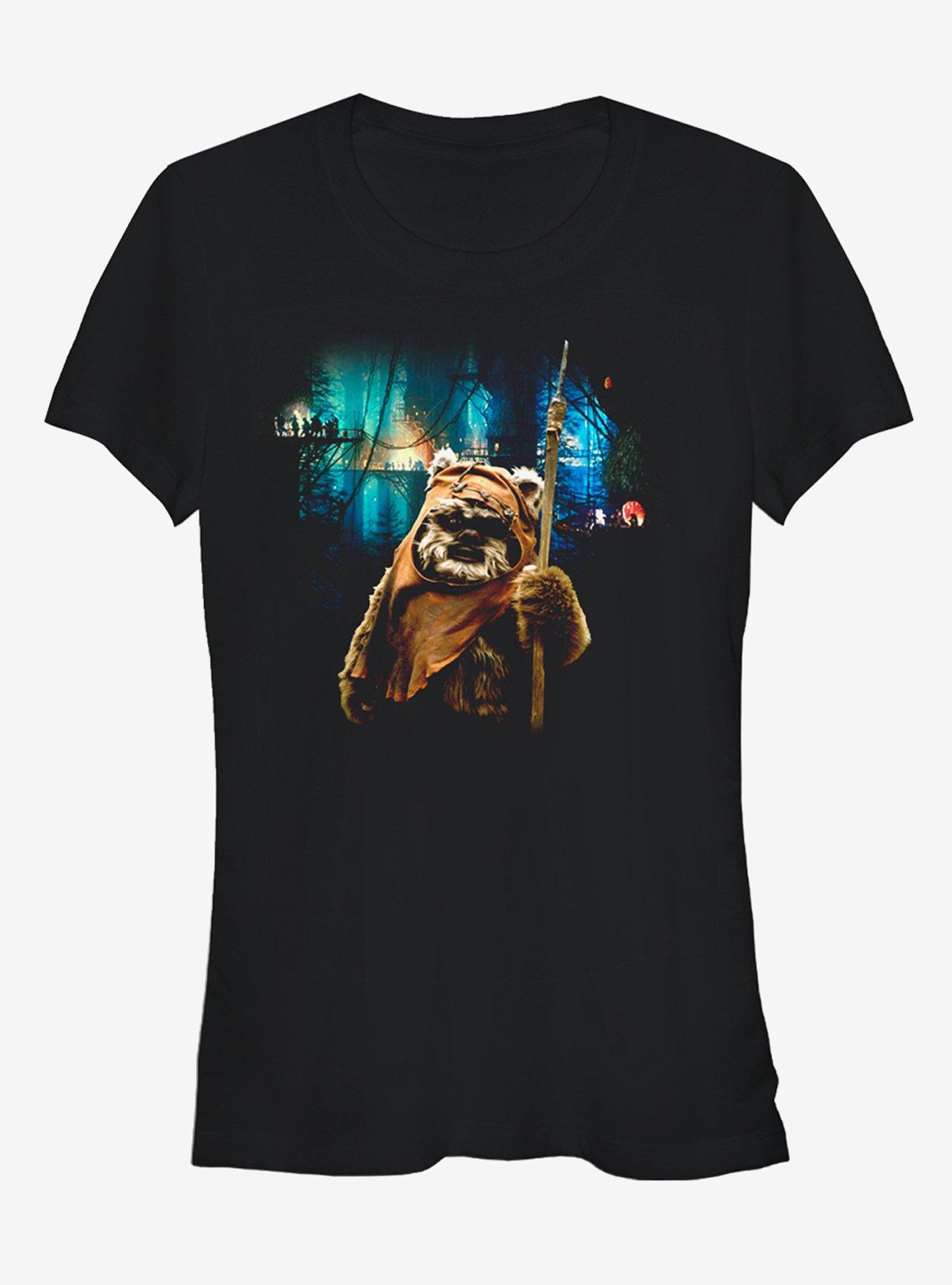 Star Wars Tree Village Wicket Ewok Girls T-Shirt, BLACK, hi-res