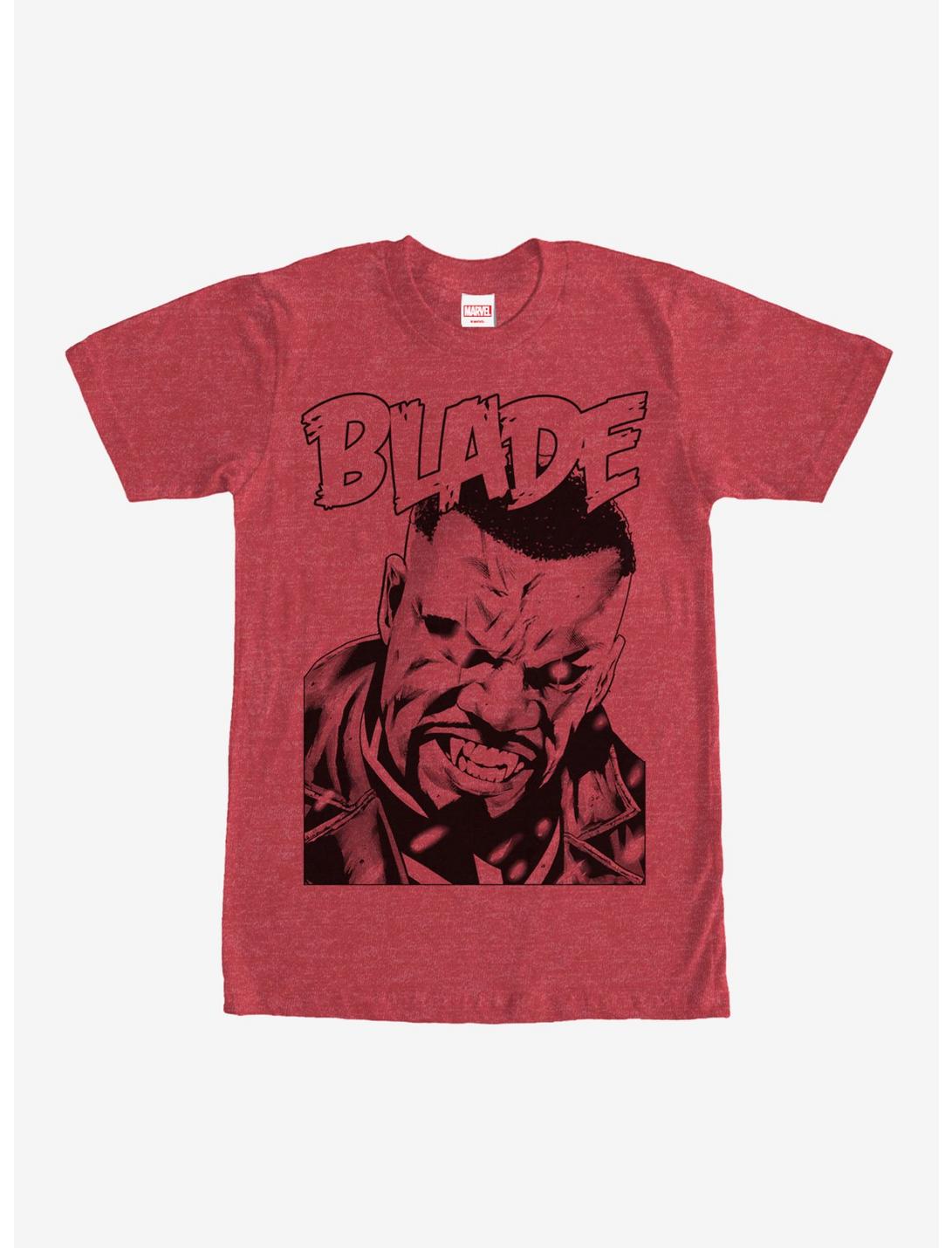 Marvel Blade Vampire Hunter Portrait T-Shirt, RED HTR, hi-res