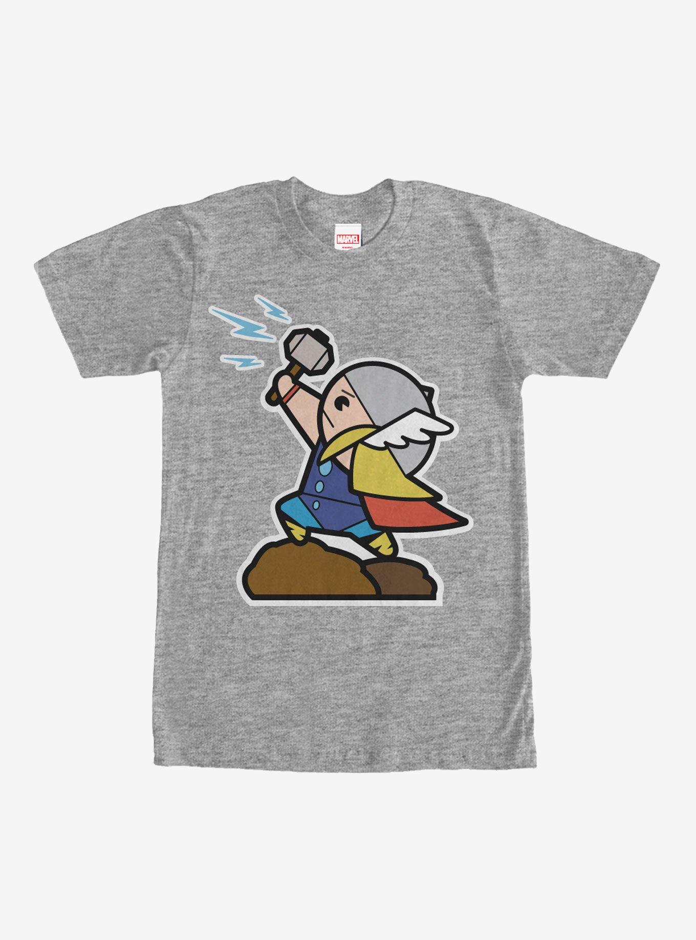 Marvel Cartoon Thor with Hammer T-Shirt, ATH HTR, hi-res