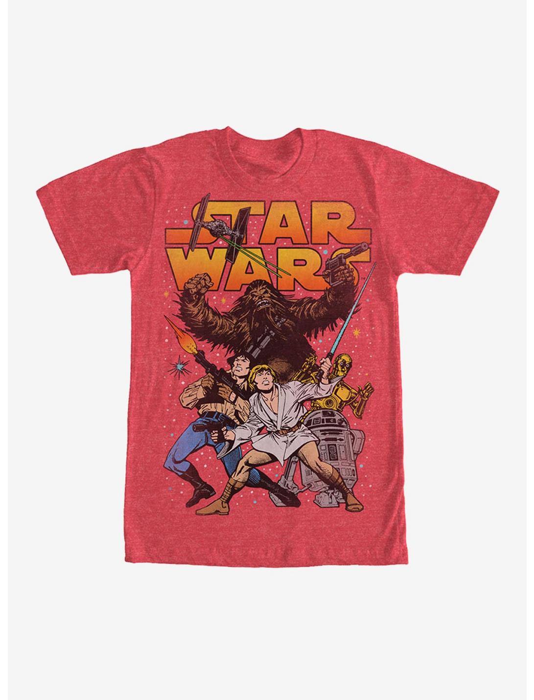 Star Wars Comic Battle Pose T-Shirt, RED HTR, hi-res
