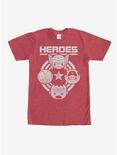 Marvel Kawaii Avengers Heroes T-Shirt, RED HTR, hi-res