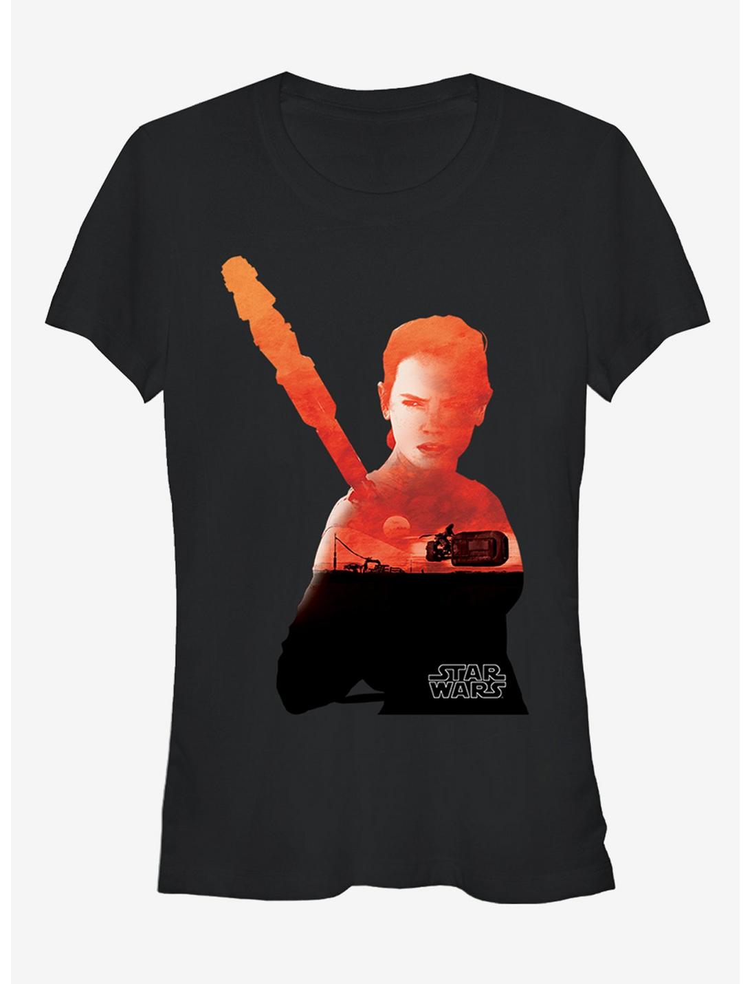 Star Wars Rey Speeder Silhouette Girls T-Shirt, BLACK, hi-res