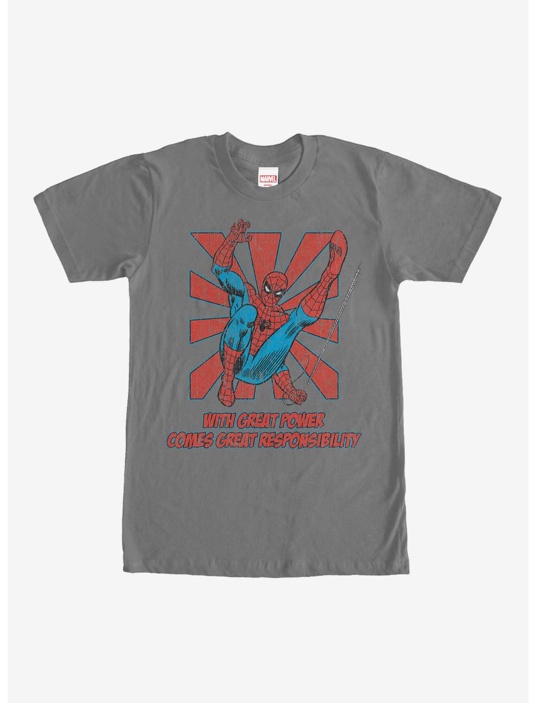 Marvel Spider-Man Great Power T-Shirt, CHARCOAL, hi-res