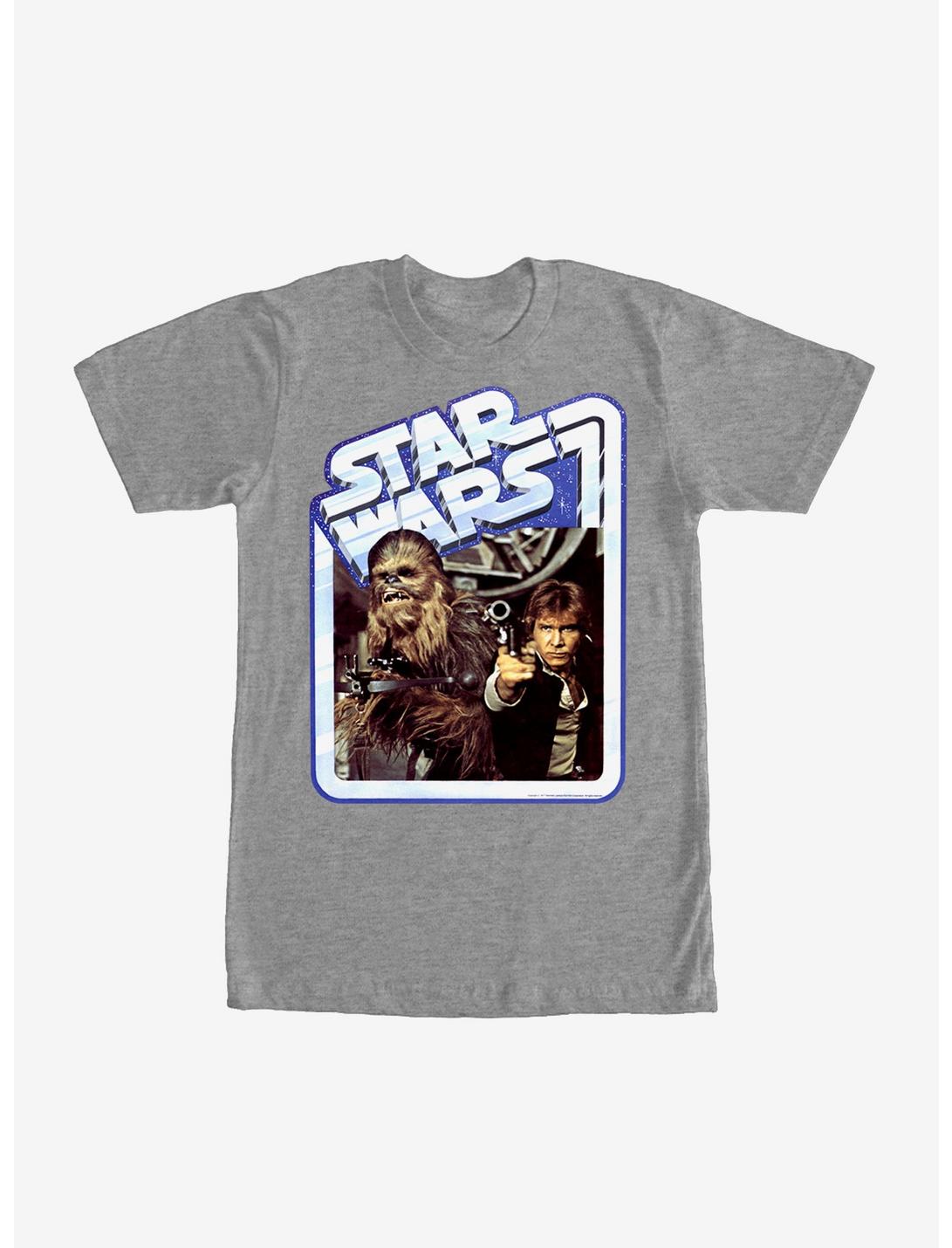 Star Wars Chewbacca and Han Solo Aim T-Shirt, ATH HTR, hi-res