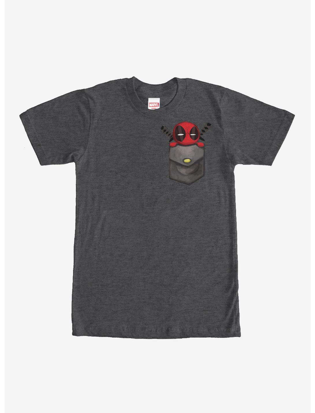 Marvel Deadpool Faux Pocket T-Shirt, CHAR HTR, hi-res