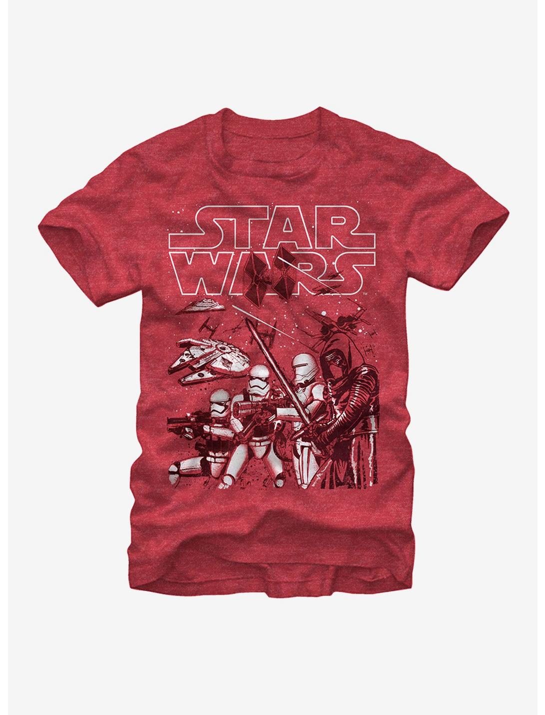 Star Wars Kylo Ren Into the Fray T-Shirt, RED HTR, hi-res