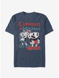 Cuphead Retro Brothers T-Shirt, NAVY HTR, hi-res