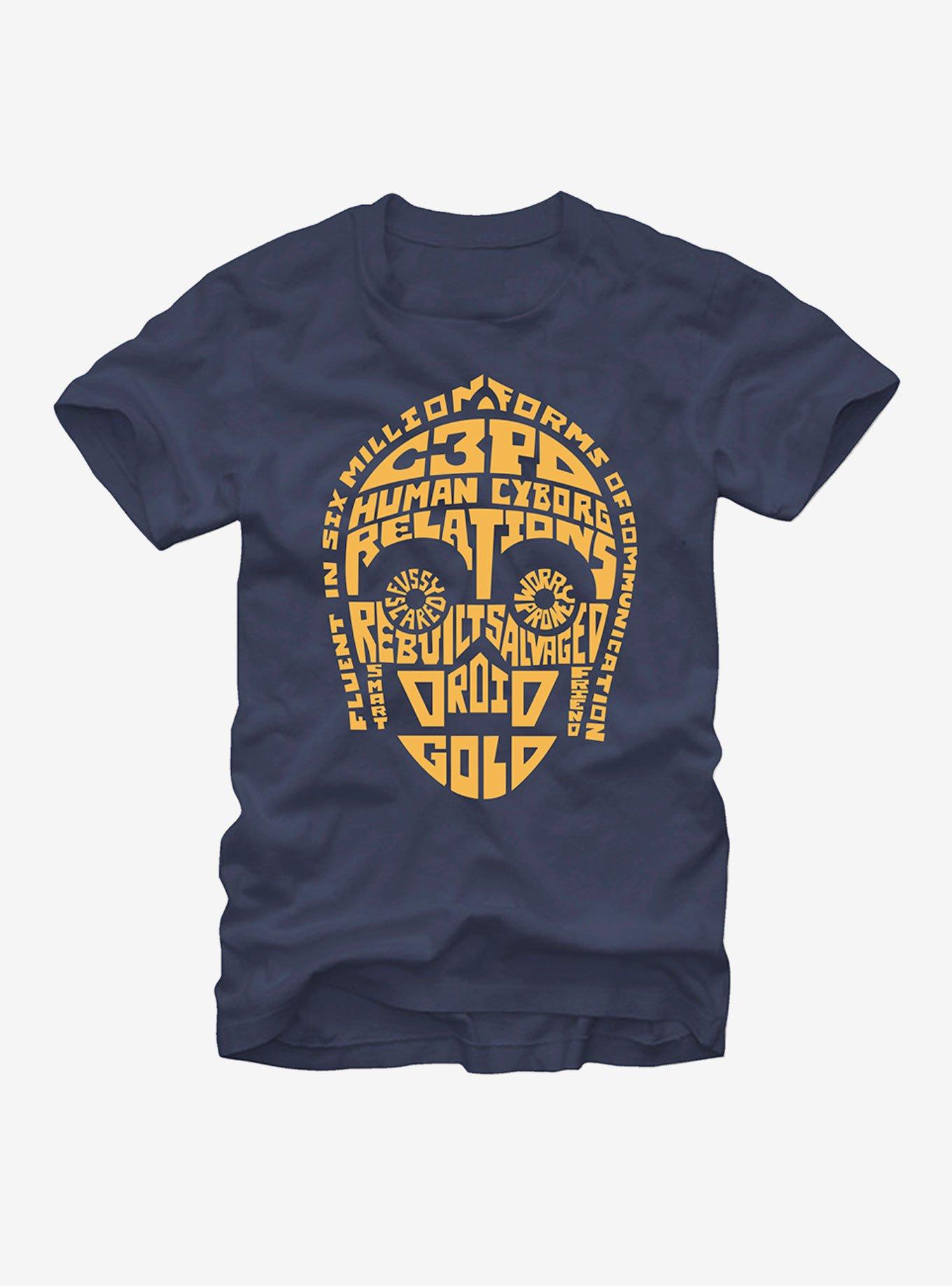 Star Wars C3PO Human Cyborg Relations T-Shirt, NAVY, hi-res