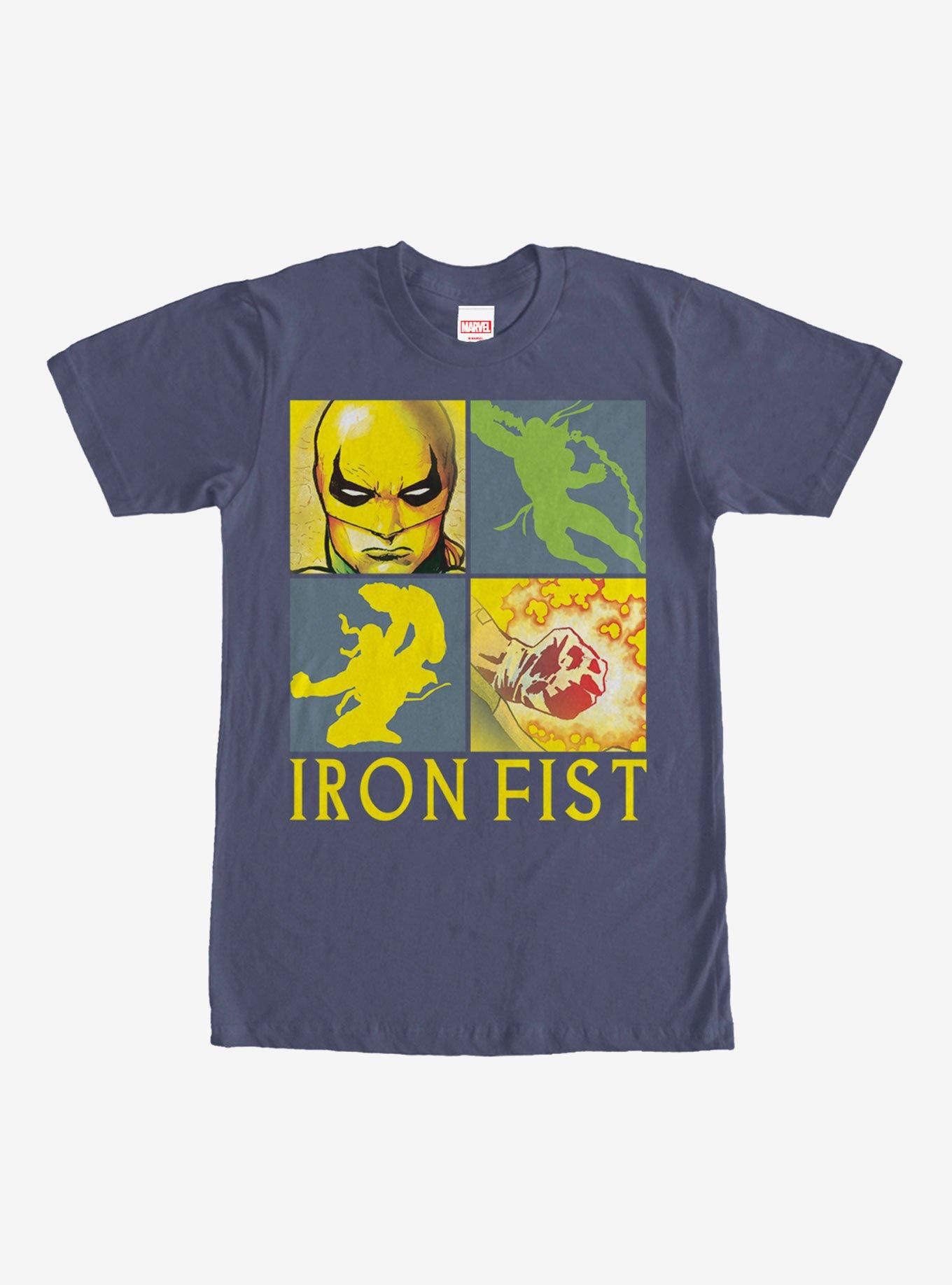 Marvel Iron Fist Four Square T-Shirt - BLUE