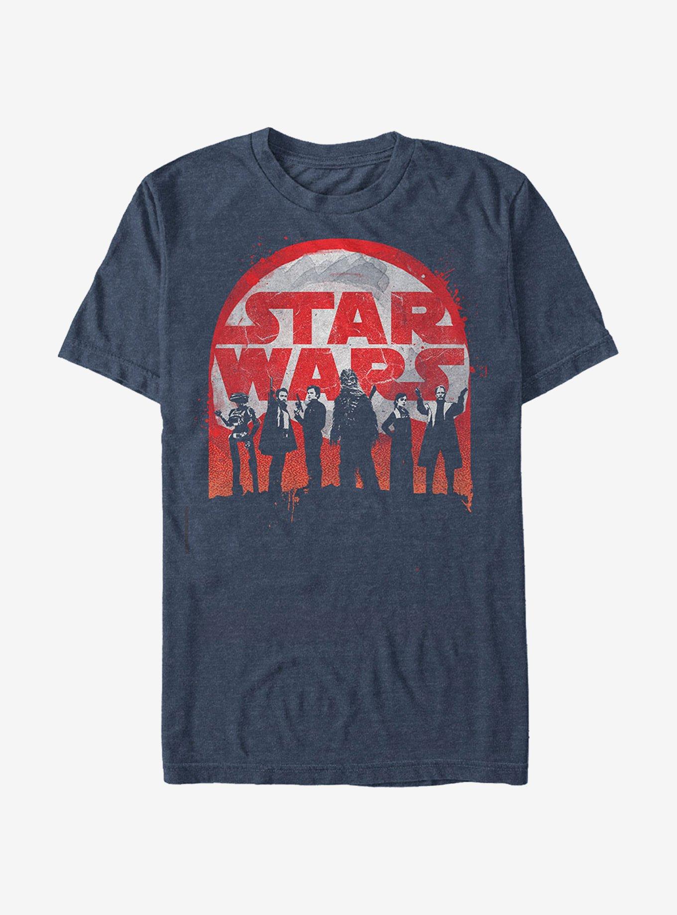 Star Wars Logo Character Splatter Print T-Shirt, CHAR HTR, hi-res