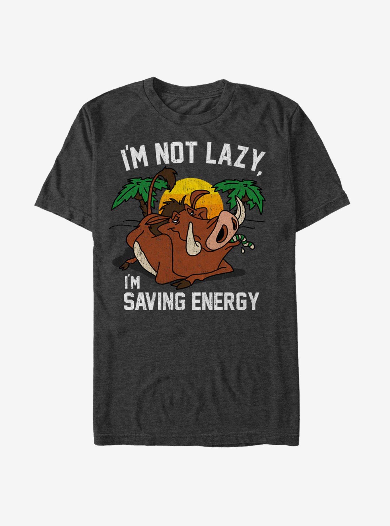 Disney The Lion King Pumbaa I'm Not Lazy I'm Saving Energy T-Shirt, , hi-res