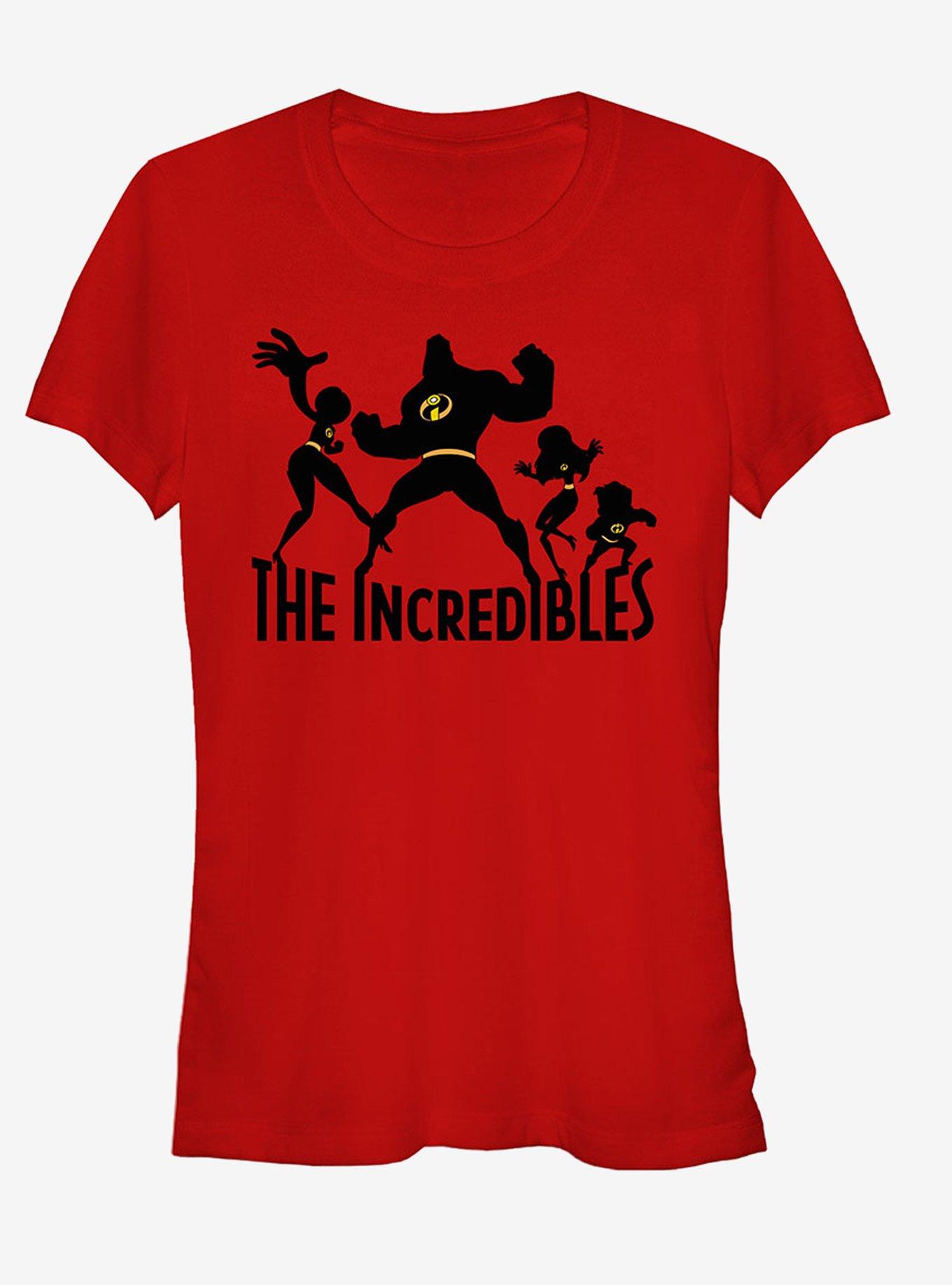Disney Pixar The Incredibles Family Silhouette Girls T-Shirt, RED, hi-res