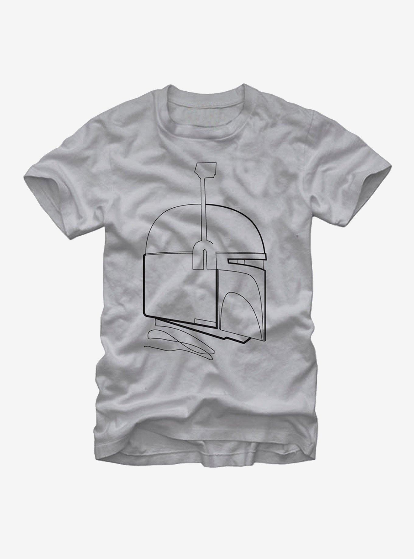 Star Wars Boba Fett Helmet Outline T-Shirt, SILVER, hi-res