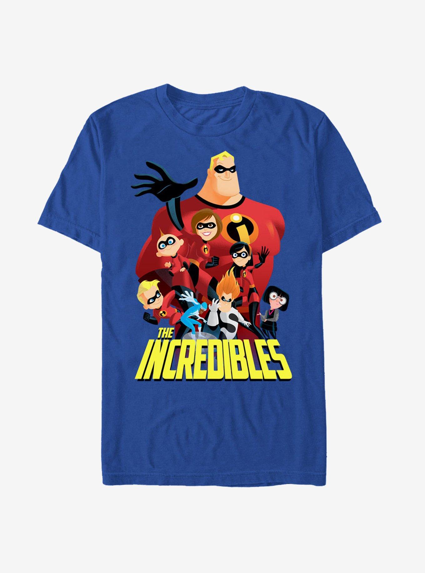 Disney Pixar The Incredibles Group Shot T-Shirt, ROYAL, hi-res