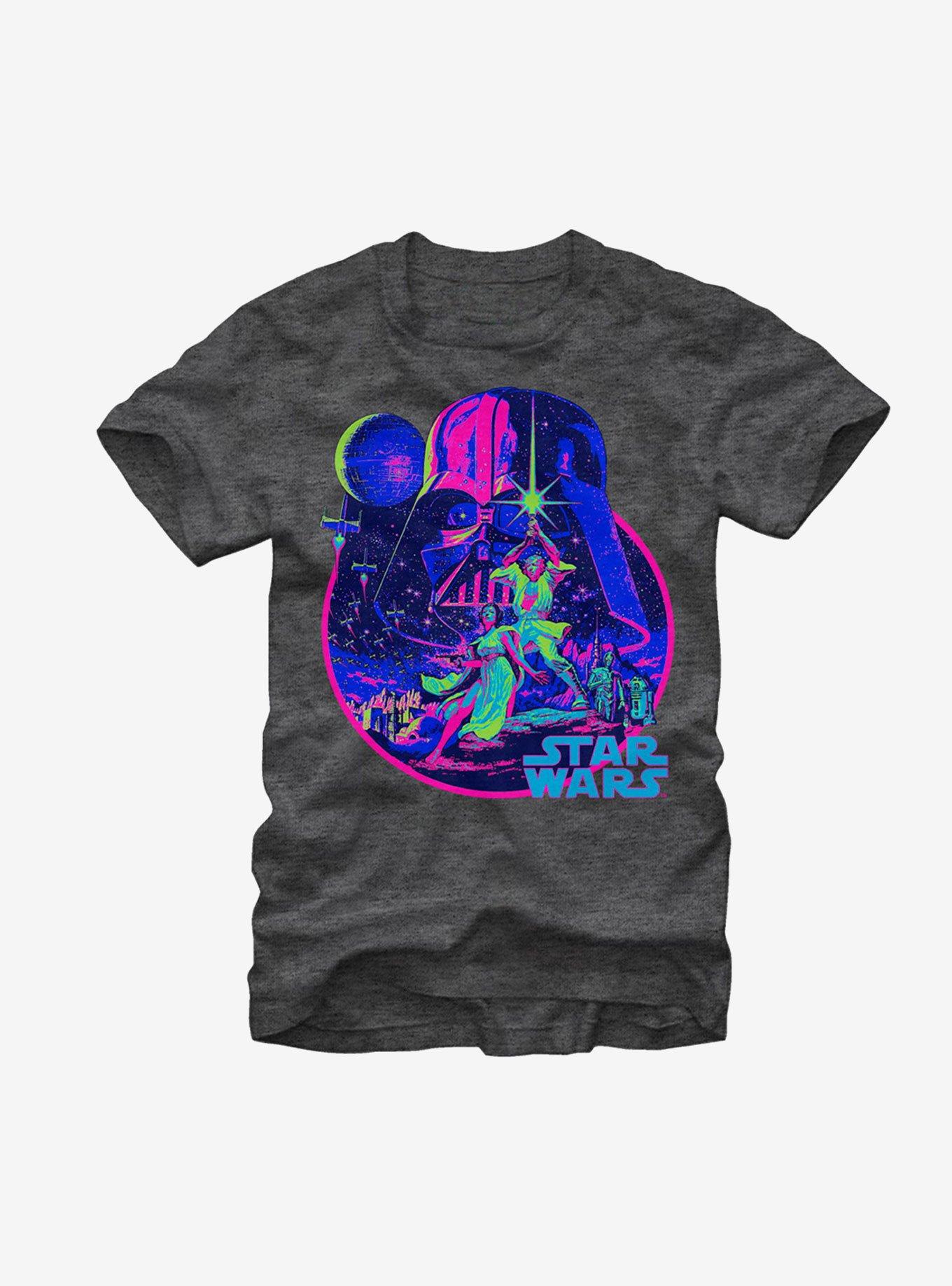 Star Wars Bright Classic Art T-Shirt, CHAR HTR, hi-res