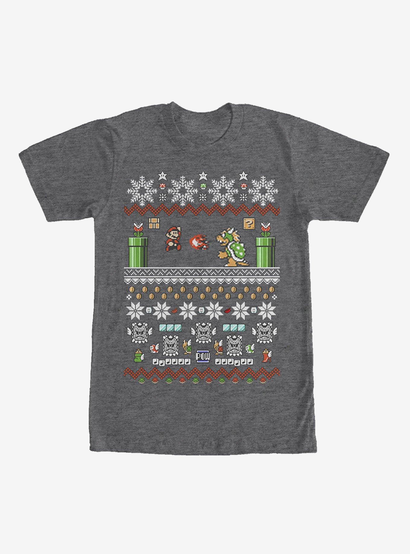 Nintendo Mario and Bowser Ugly Christmas Sweater T-Shirt