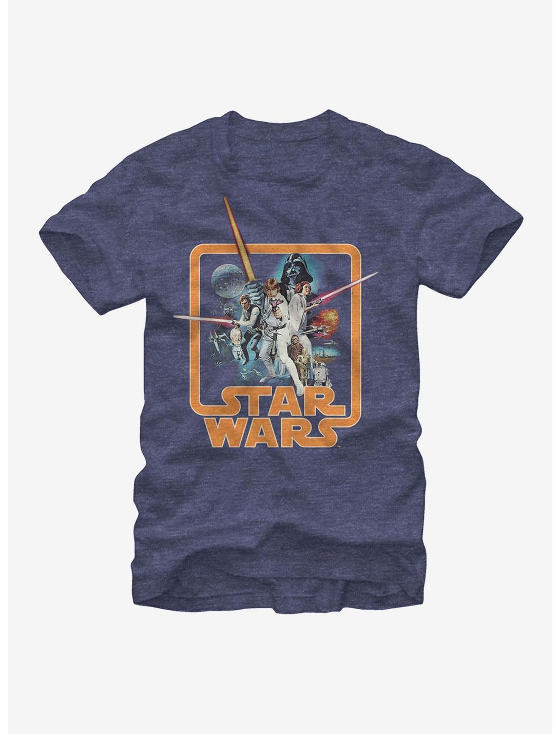 Star Wars Throwback T-Shirt, NAVY HTR, hi-res