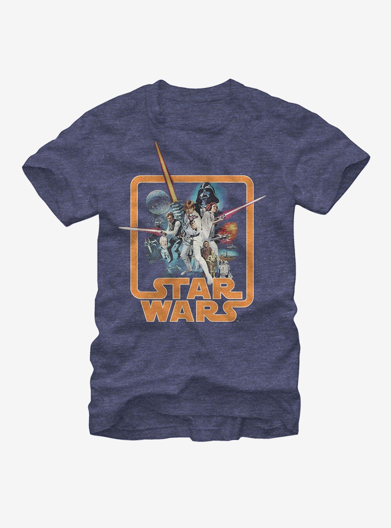 Star Wars Throwback T-Shirt, NAVY HTR, hi-res