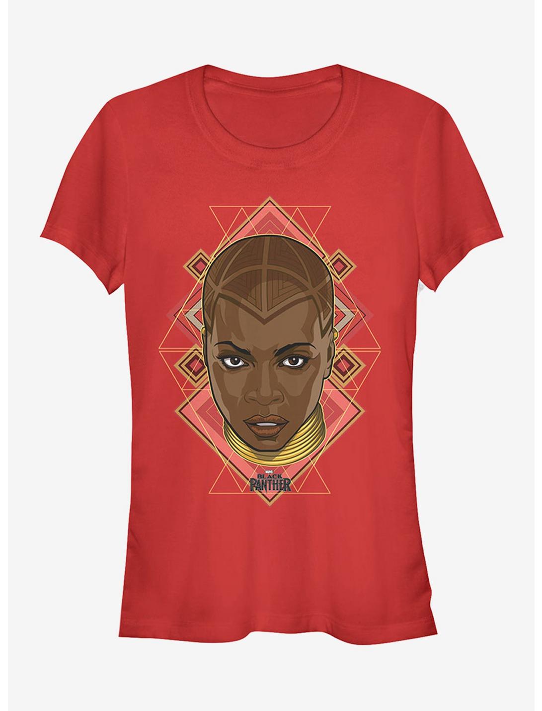 Marvel Black Panther 2018 Okoye Portrait Girls T-Shirt, RED, hi-res