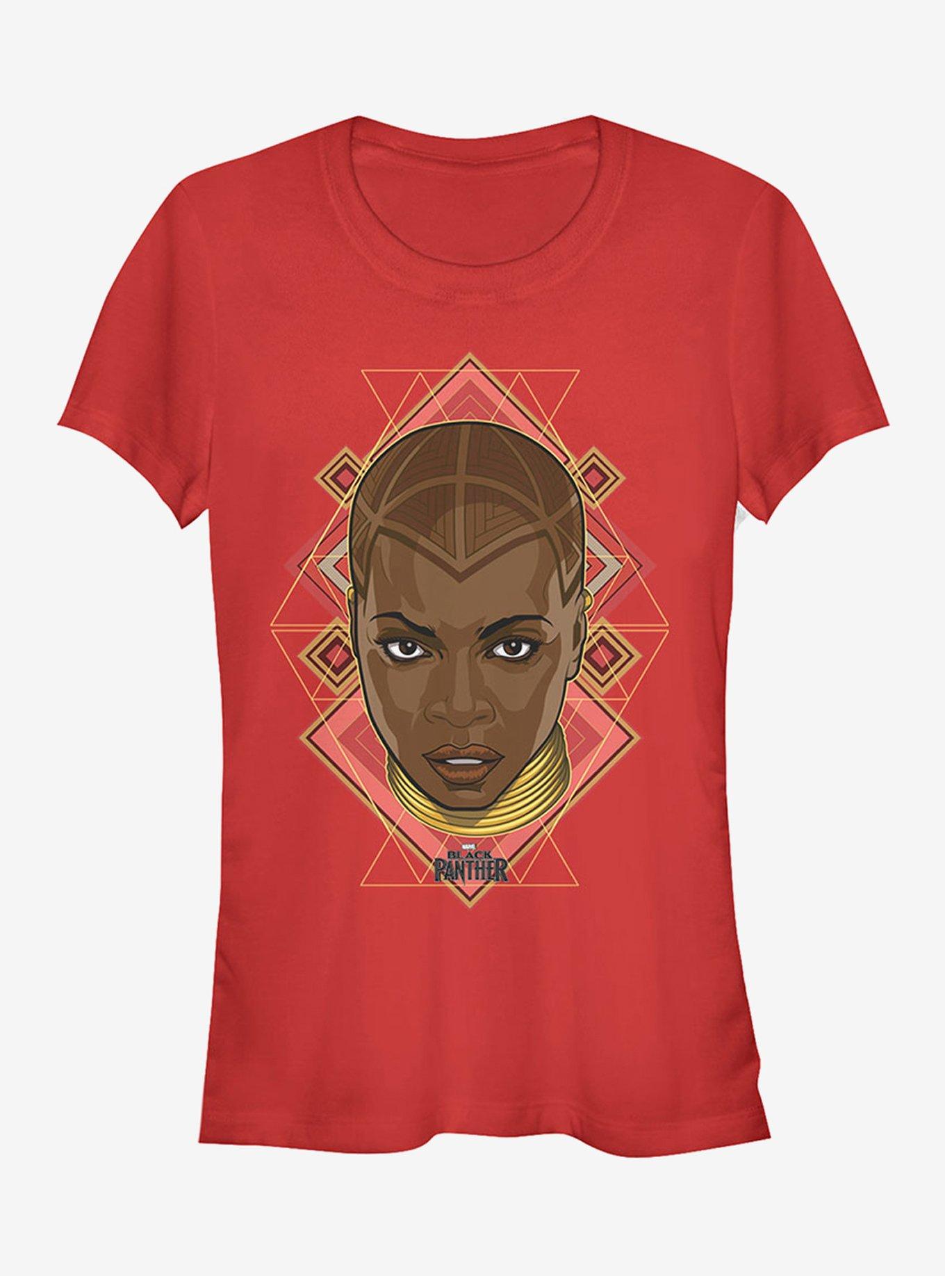 Marvel Black Panther 2018 Okoye Portrait Girls T-Shirt, RED, hi-res