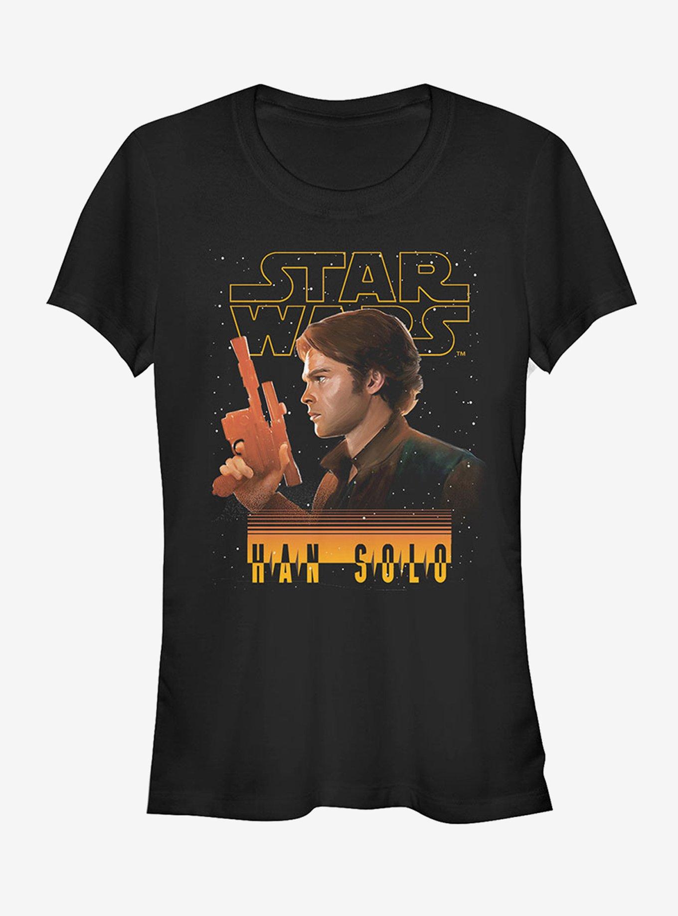 Star Wars Han Profile Girls T-Shirt, BLACK, hi-res