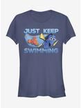 Disney Pixar Finding Dory Just Keep Swimming Current Girls T-Shirt, NAVY, hi-res