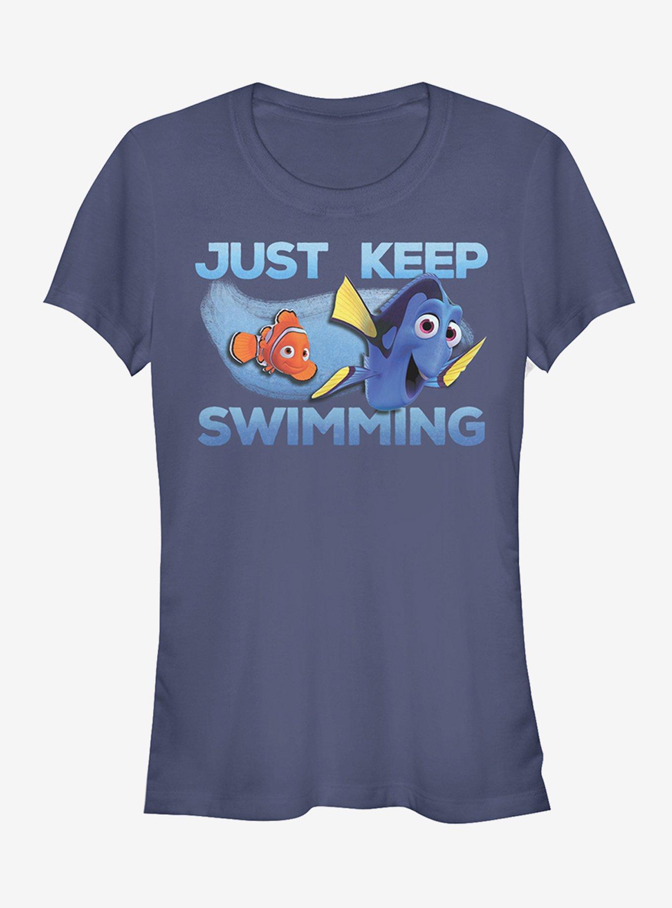 Disney Pixar Finding Dory Just Keep Swimming Current Girls T-Shirt, NAVY, hi-res