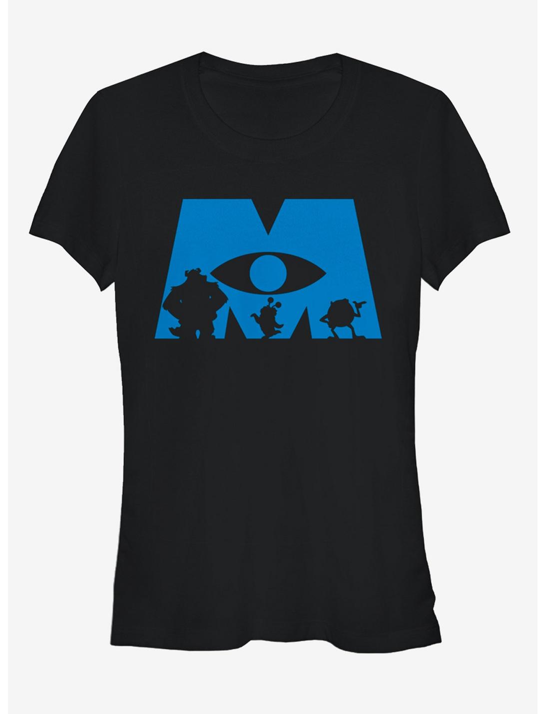 Monsters Inc. Logo Silhouette Girls T-Shirt, BLACK, hi-res
