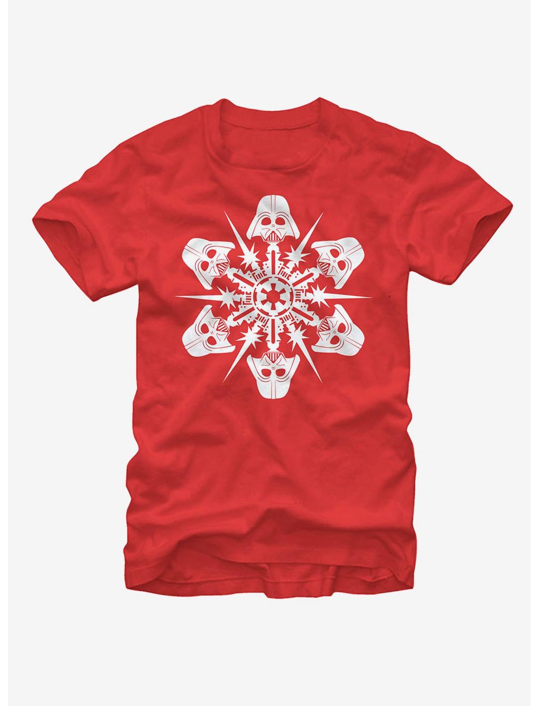 Star Wars Darth Vader Christmas Snowflake T-Shirt, RED, hi-res