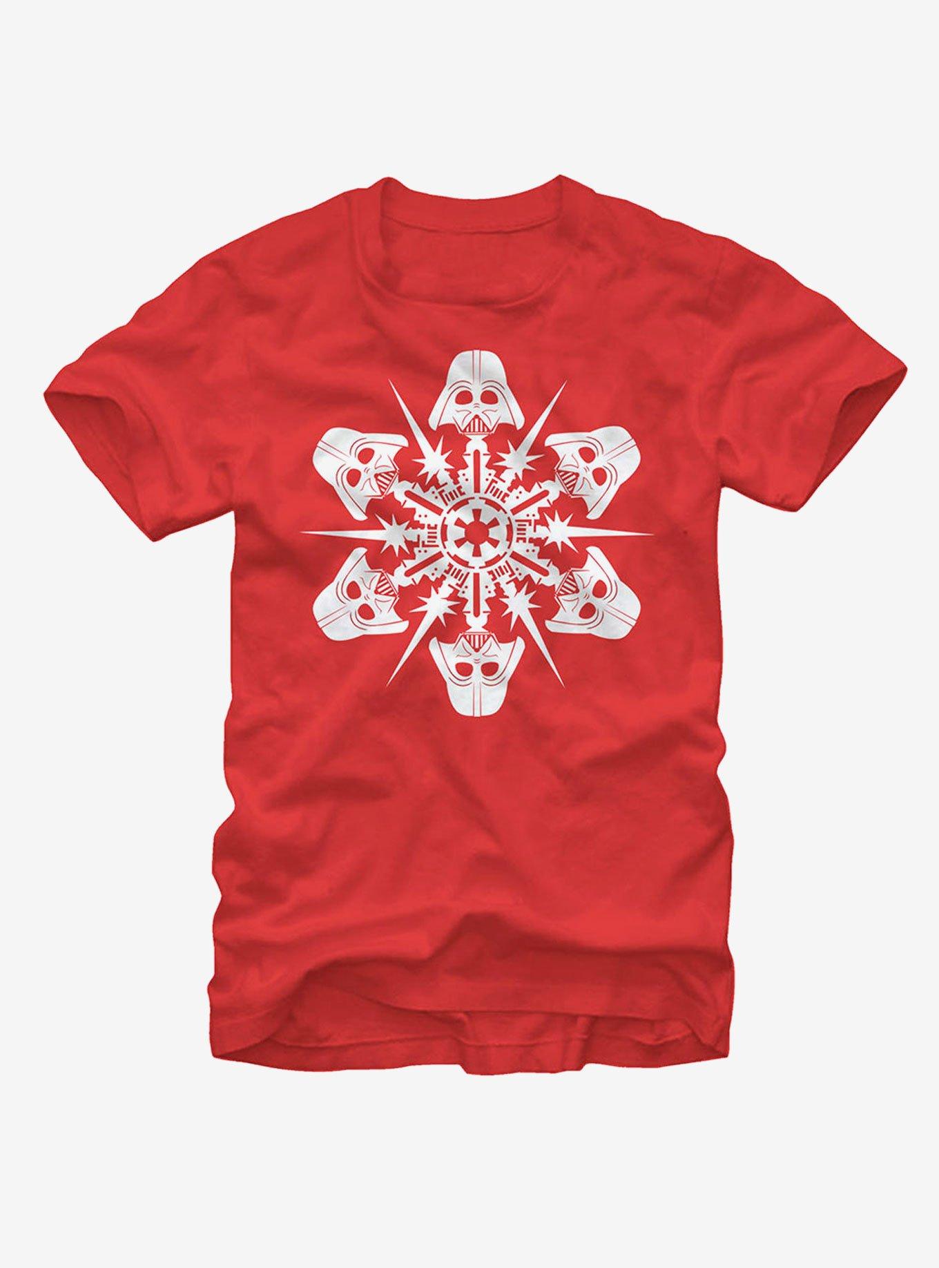 Star Wars Darth Vader Christmas Snowflake T-Shirt, RED, hi-res